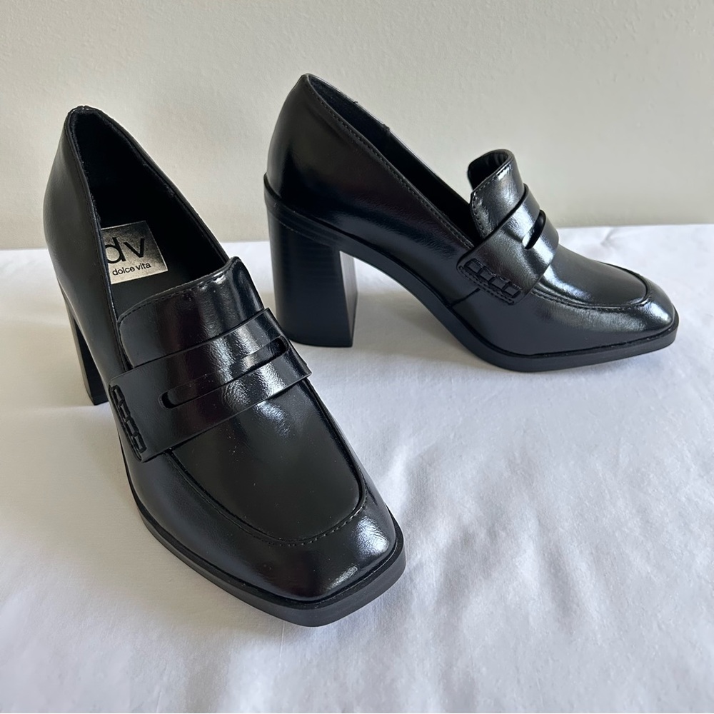 DV by Dolce Vita Black Women's Heeled Loafers Size 6